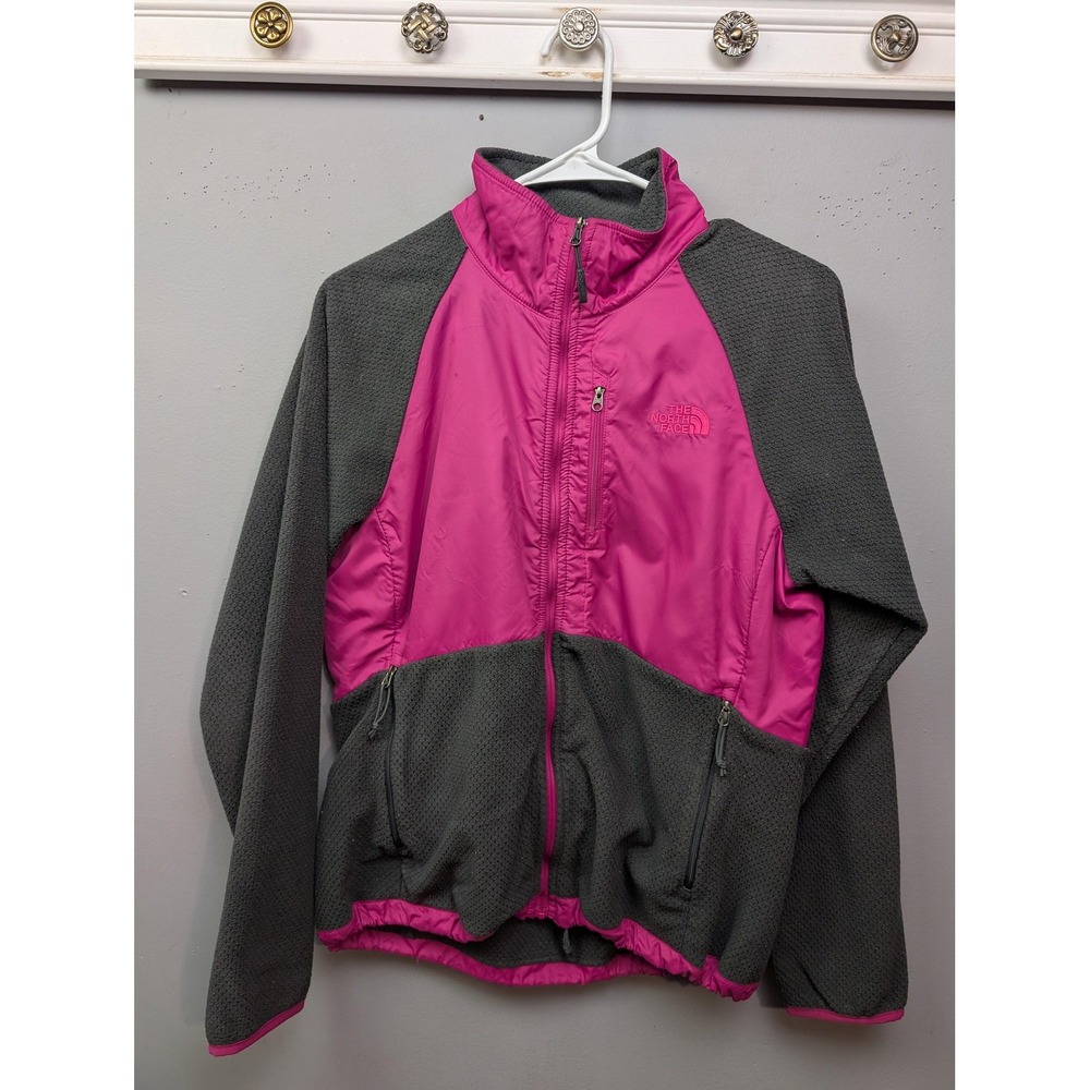 The North Face Jacket Womens Medium Pink Gray Full Zip Hybrid Fleece Outdoor